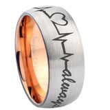 8mm-Heart-Beat-forever-Heart-always-Dome-Tungsten-Carbide-Rose-Gold-Anniversary-Ring
