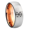 8MM Stigma Sangrando Berserk Inspired Dome Rose Gold Gray Tungsten Wedding Band