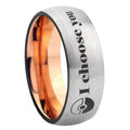 8MM Pokeball Pokemon Dome Rose Gold Gray Tungsten Wedding Band