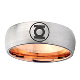 6, 8mm Green Lantern Dome Rose Gold Silver Unique Wedding Bands For Him