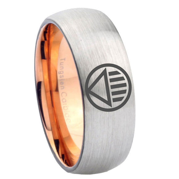 8mm Black Lantern Dome Rose Gold Silver Tungsten Rings Wedding Bands