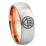 8mm Black Lantern Dome Rose Gold Silver Tungsten Rings Wedding Bands