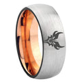 8MM Transformers Shatterback Dome Rose Gold Gray Tungsten Wedding Band