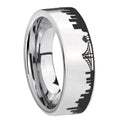 CA San Francisco City Pipe Cut Polish Silver Tungsten Ring