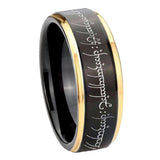 8mm Lord Of The Rings Step Edge Black Gold Best Man Gift