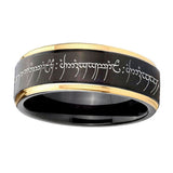 6, 8mm Lord Of The Rings Step Edge Black Gold Best Man Gift