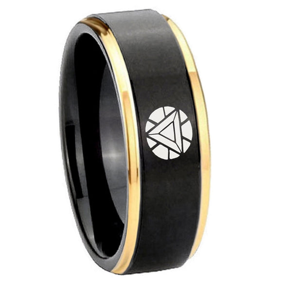 8mm Iron Man Art Reactor Step Edge Black Gold Best Man Gift