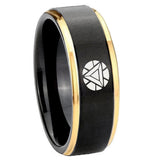 8mm Iron Man Art Reactor Step Edge Black Gold Best Man Gift