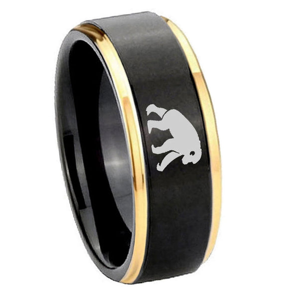 8mm-Chimpanzee-Gold-Step-Edges-Tungsten-Carbide-Mens-Wedding-Ring