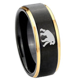 8mm-Chimpanzee-Gold-Step-Edges-Tungsten-Carbide-Mens-Wedding-Ring