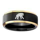 8mm-Chimpanzee-Gold-Step-Edges-Tungsten-Carbide-Mens-Wedding-Ring