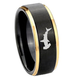 8mm-Hammerhead-Shark-Gold-Step-Edges-Tungsten-Carbide-Mens-Wedding-Ring