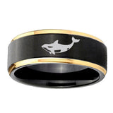 8mm-Keller-Whale-Gold-Step-Edges-Tungsten-Carbide-Mens-Wedding-Ring