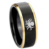 8mm-Octopus-Gold-Step-Edges-Tungsten-Carbide-Mens-Wedding-Ring