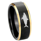 8mm-Shark-Gold-Step-Edges-Tungsten-Carbide-Mens-Wedding-Ring