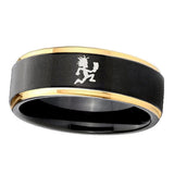 8mm-Hatchet-Man-Gold-Step-Edges-Black-Tungsten-Carbide-Mens-Ring-Engraved