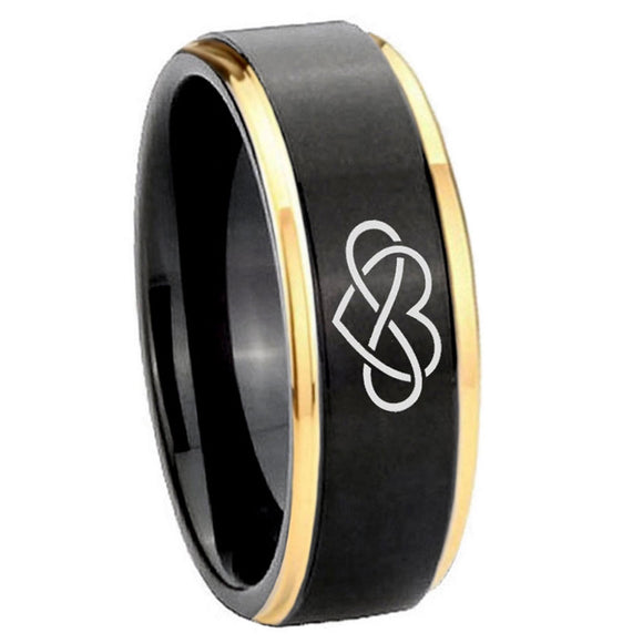 8mm-Infinity-Love-Gold-Step-Edges-Black-Tungsten-Carbide-Promise-Ring