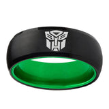 8mm Transformers Autobot Dome Black Green Wedding Rings For Guys