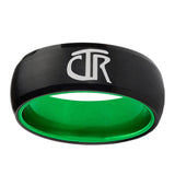 8mm CTR Dome Black Green Wedding Rings Male
