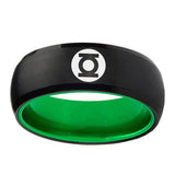 8mm Green Lantern Dome Black Green Wedding Rings Male