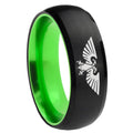 8mm Aquila Dome Black And Green Tungsten Men's Promise Ring