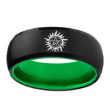 8mm Supernatural Dome Black Green Wedding Rings Male