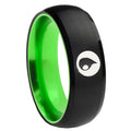 8mm Magic Gathering Dome Black Green Tungsten Mens Ring