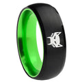 8mm Maximal Dome Black And Green Tungsten Men's Engagement Ring
