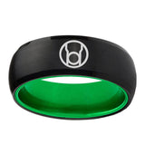 8mm Red Lantern Dome Black Green Tungsten Rings For Her