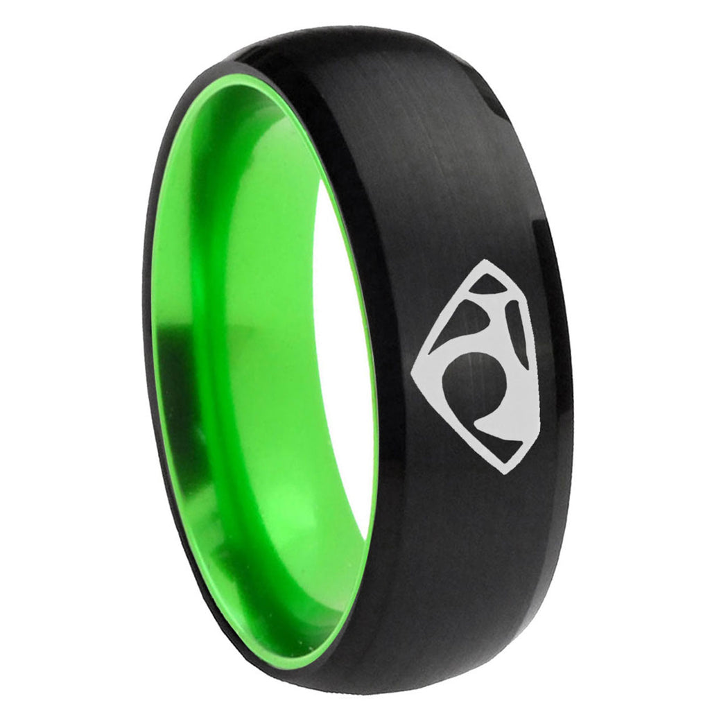 8mm House of Van Dome Black Green Tungsten Wedding Ring