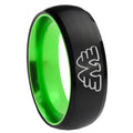 8mm Waylon Jennings Dome Black Green Comfort Fit Men Bands