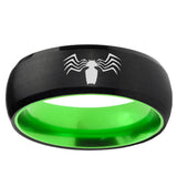 Spider Dome Black And Green Tungsten Carbide Promise Ring