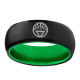 8mm White Lantern Dome Black Green Tungsten Rings For Women