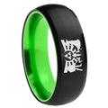 8mm Zelda Link Dome Black Green Tungsten Mens Bands