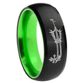 8mm Geekery Oathkeeper Kingdom Hearts Dome Black Green Tungsten Mens Bands