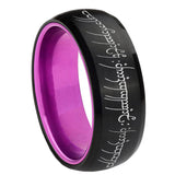 8mm Lord Of The Rings Dome Black Purple Wedding Ring For Man