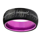 8mm Lord Of The Rings Dome Black Purple Wedding Ring For Man