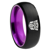 8mm Transformers Autobot Dome Black Purple Coolest Mens Wedding Bands