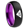 8mm Masonic 32 Triangle Design Freemason Dome Black Purple Tungsten Ring