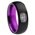 8mm Masonic 32 Degree Freemason Dome Black Purple Tungsten Ring