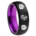 8mm Marine Army Sergeant Dome Black Purple Tungsten Band
