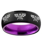 Multiple Zelda Skyward Sword Dome Black And Purple Tungsten Bands Ring