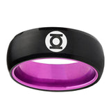 8mm Green Lantern Dome Black Purple Customizable Tungsten Rings