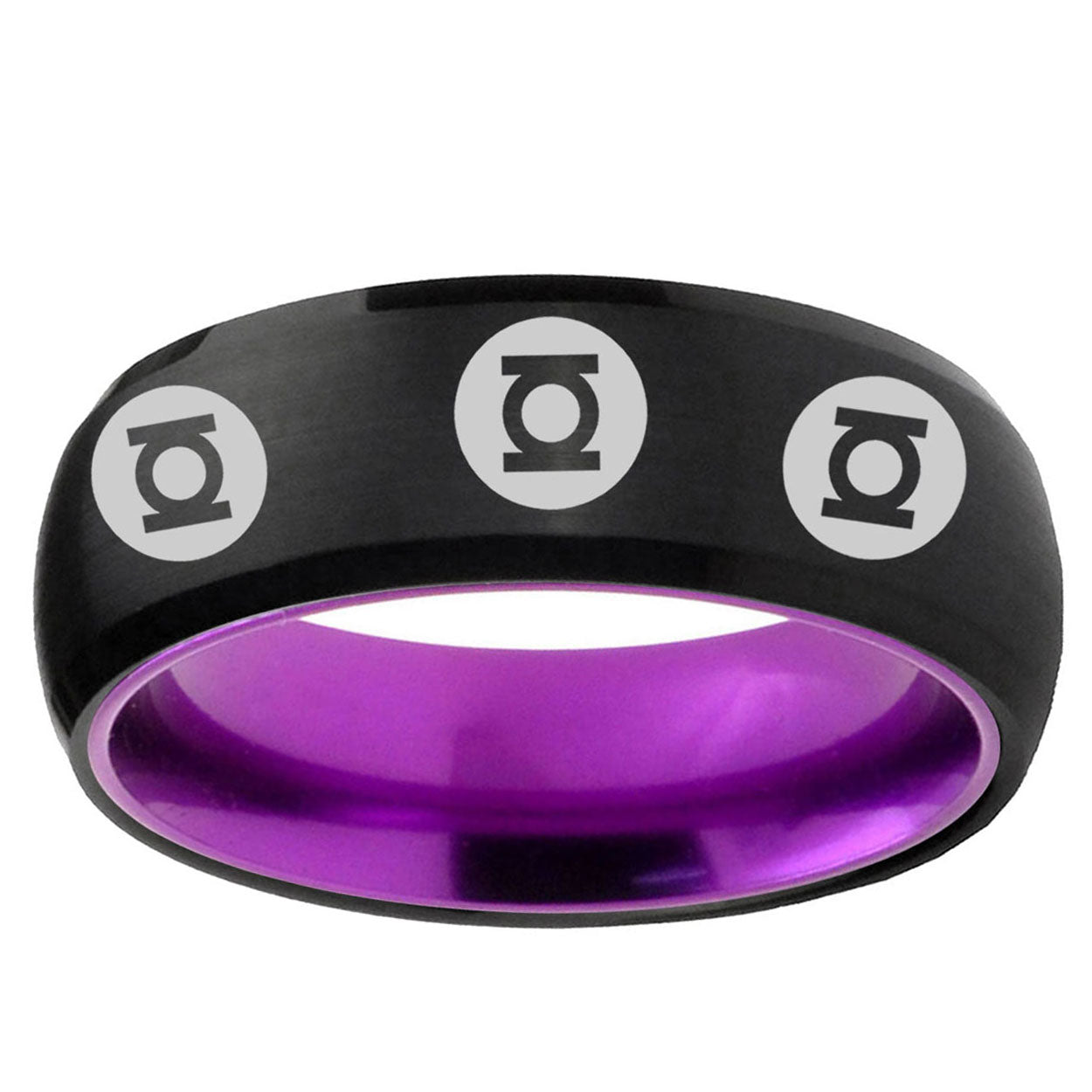 Multiple Green Lantern Dome Black Purple Unique Men Ring