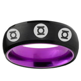 Multiple Green Lantern Dome Black And Purple Unique Men Wedding Ring