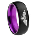 8mm Aquila Dome Black And Purple Tungsten Men's Promise Ring