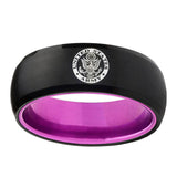 8mm U.S. Army Dome Black Purple Tungsten Men Rings