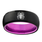 8mm Spiderman Dome Black Purple Durable Wedding Bands