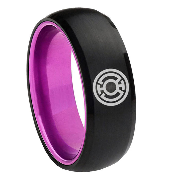 8mm Blue Lantern Dome Black Purple Customizable Tungsten Rings