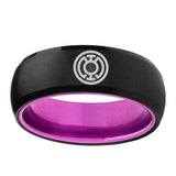 8mm Blue Lantern Dome Black Purple Customizable Tungsten Rings